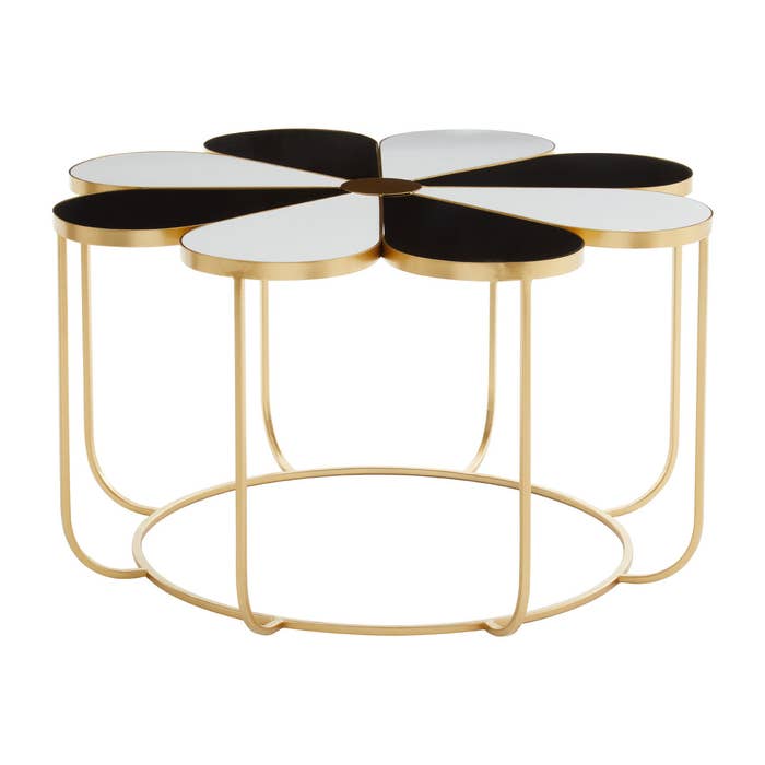 MKD - Jodie Black And White Top Petal Shape Table