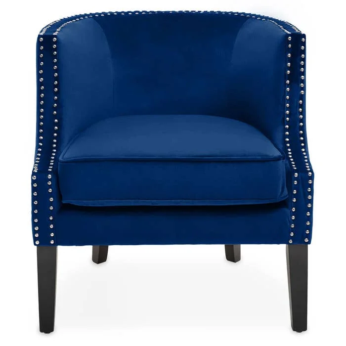 MKD - Larissa Blue Velvet Studded Chair