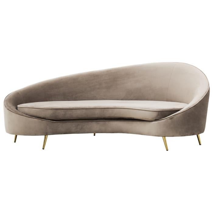 MKD - Hasina Three Seat Mink Velvet Sofa