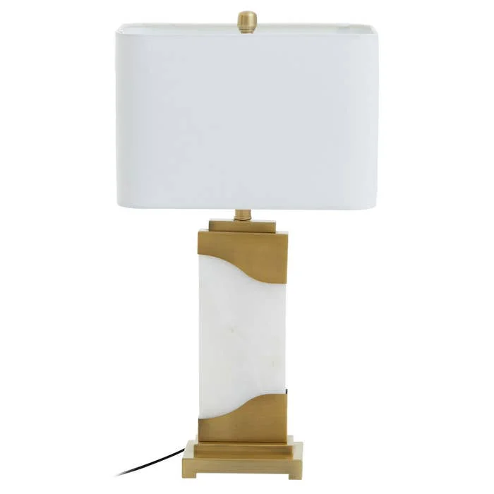 MKD - Edith Table Lamp in White Marble and Gold