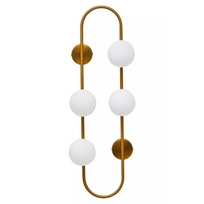 MKD - Abira Four Bulb White Glass Wall Light