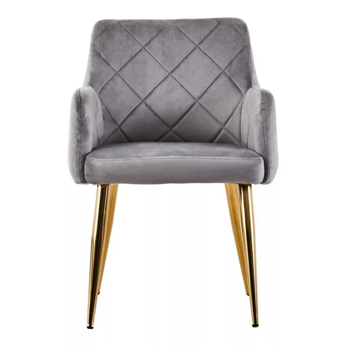 MKD - Tamzin Mink Velvet Angular Dining Chair