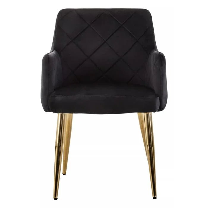 MKD - Tamzin Black Velvet Angular Dining Chair